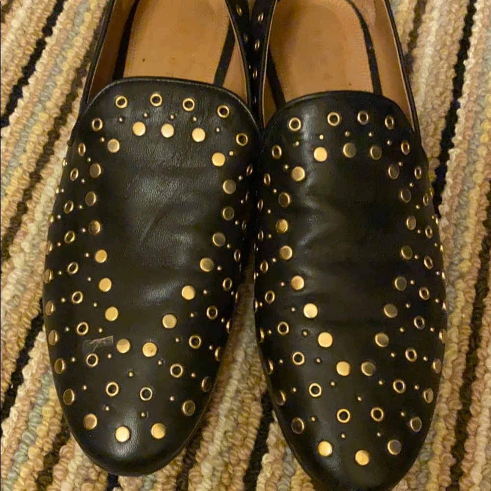 Sandro black studded flats